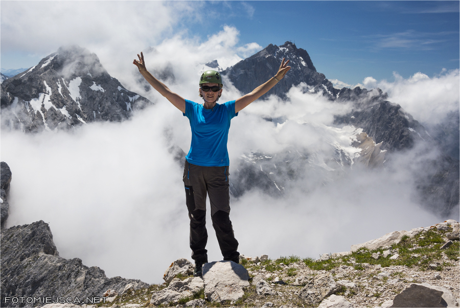 Äußeren Höllentalspitze Zugspitze widziane z Alpspitze Alpy Bawarskie