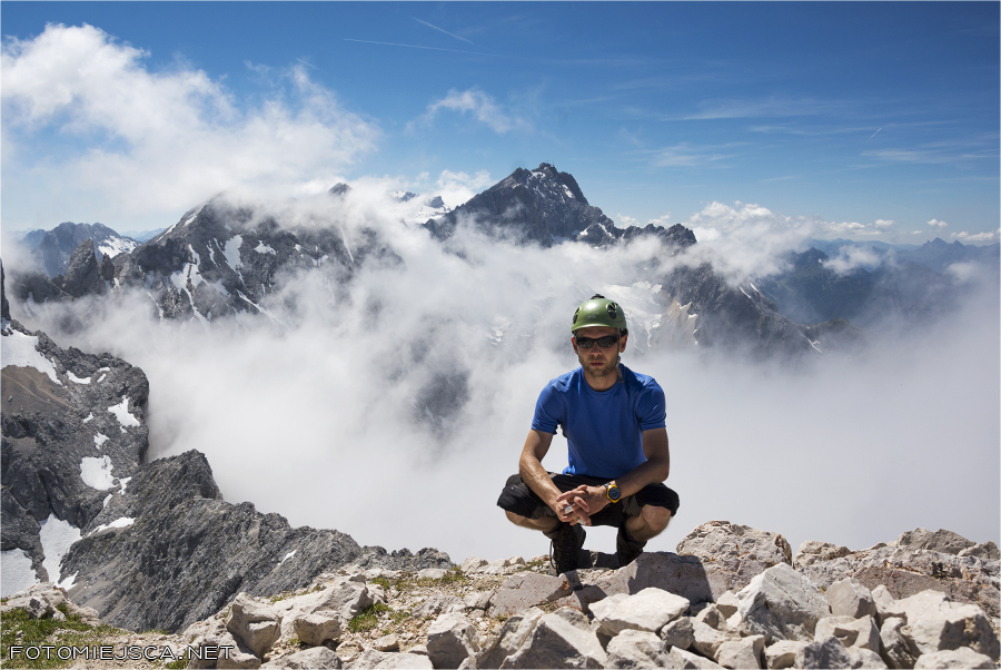Zugspitze widziane z Alpspitze Alpy Bawarskie