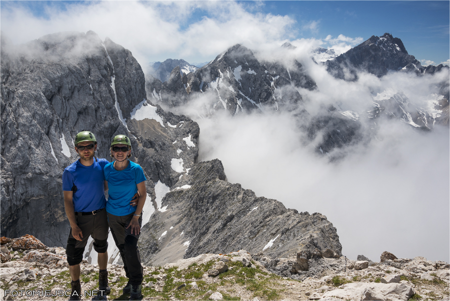 Jubiläumsgrat Grań Jubileuszowa na Zugspitze widziana z Alpspitze Alpy Bawarskie