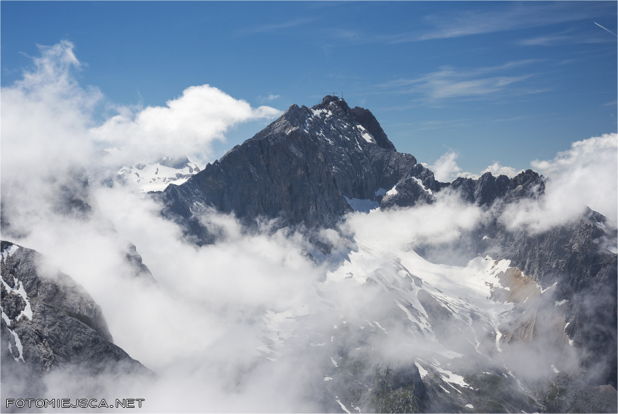 Zugspitze widziane z Alpspitze Alpy Bawarskie