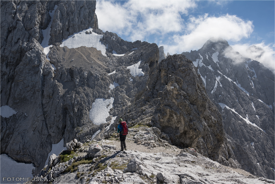 przełęcz Grießkarscharte Jubiläumsgrat Grań Jubileuszowa z Alpspitze na Zugspitze Alpy Bawarskie