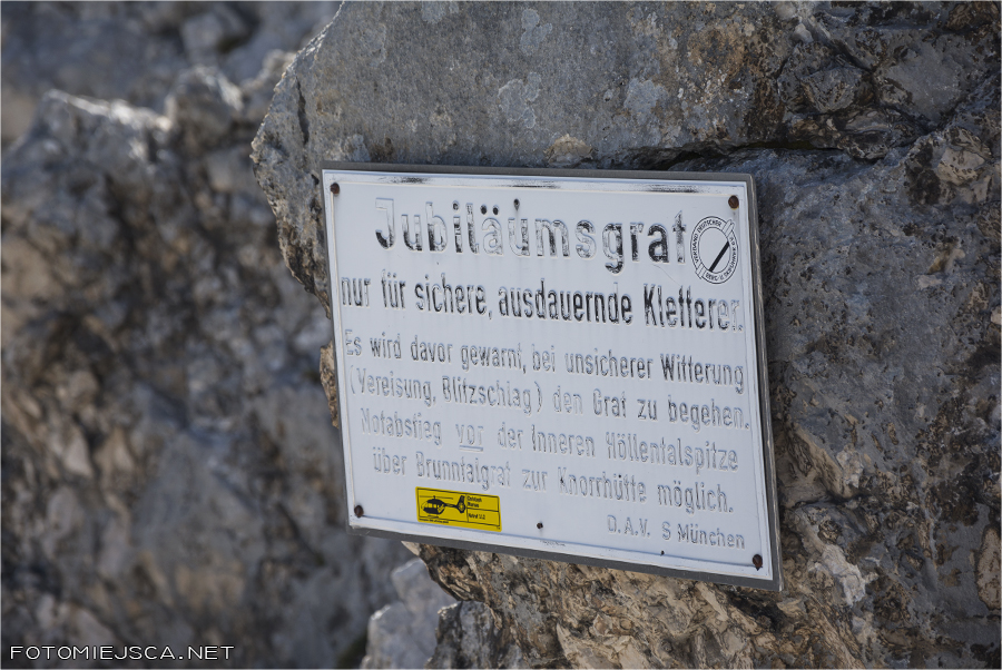 przełęcz Grießkarscharte Jubiläumsgrat Grań Jubileuszowa z Alpspitze na Zugspitze Alpy Bawarskie