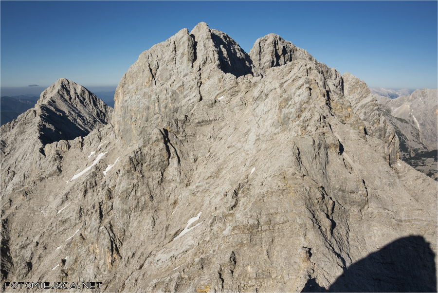 widok na Alpspitze Hochblassen z Villkarspitze Jubiläumsgrat Grań Jubileuszowa na Zugspitze Alpy Bawarskie