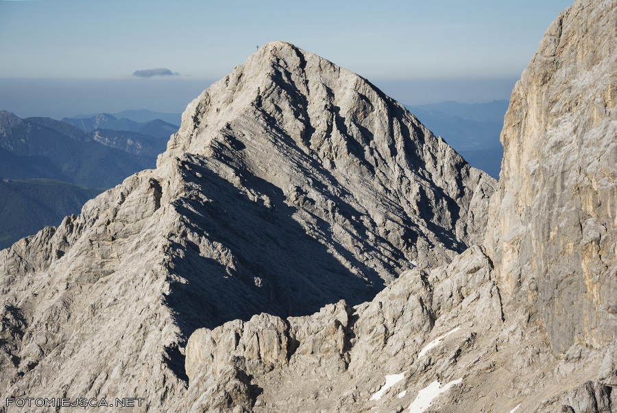 widok na Alpspitze Jubiläumsgrat Grań Jubileuszowa na Zugspitze Alpy Bawarskie