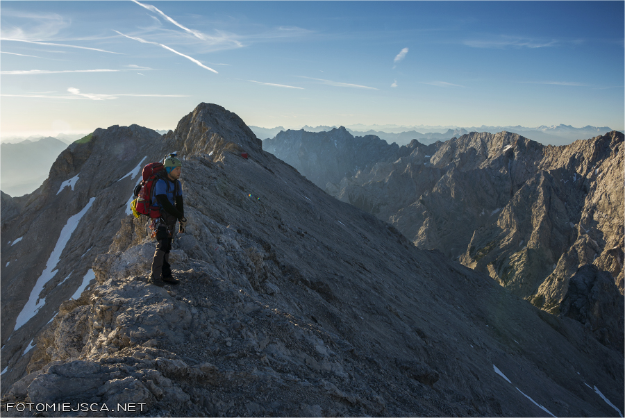 Äußeren Höllentalspitze Jubiläumsgrat Grań Jubileuszowa na Zugspitze Alpy Bawarskie