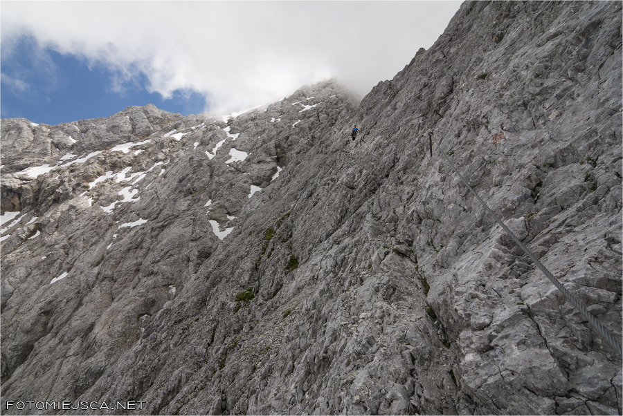 ferrata z Zugspitze do Doliny Höllental Jubiläumsgrat Grań Jubileuszowa Alpy Bawarskie