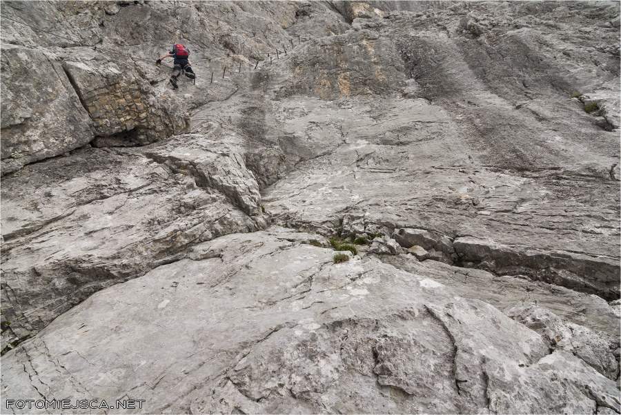 ferrata z Zugspitze do Doliny Höllental Jubiläumsgrat Grań Jubileuszowa Alpy Bawarskie