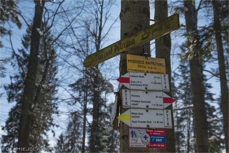Potrójna Przełęcz na Przykrej Beskid Mały skitury zima w górach
