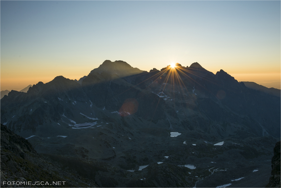 Zwalista Przełęcz Droga Tetmajera na Staroleśny Szczyt wschód słońca Tatry