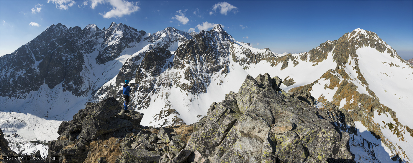 Panorama z Koziej Turni od Kieżmarskiego po Jagnięcy Tatry Wysokie Słowackie