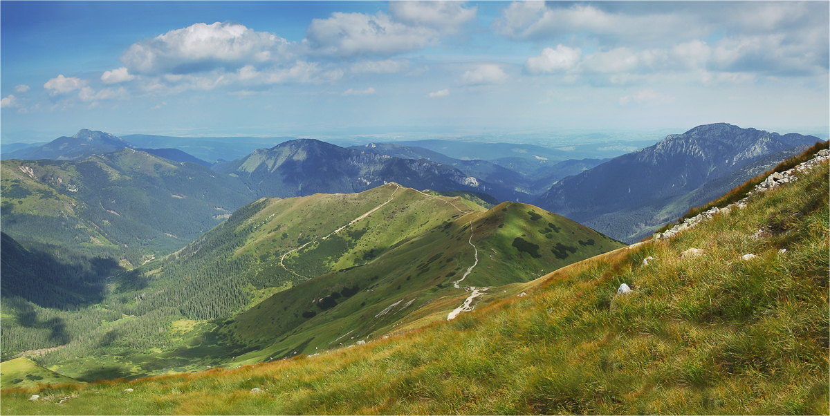Tatry Zachodnie panorama Trzydniowiański Wierch Czubik Osobita Bobrowiec Kominiarski